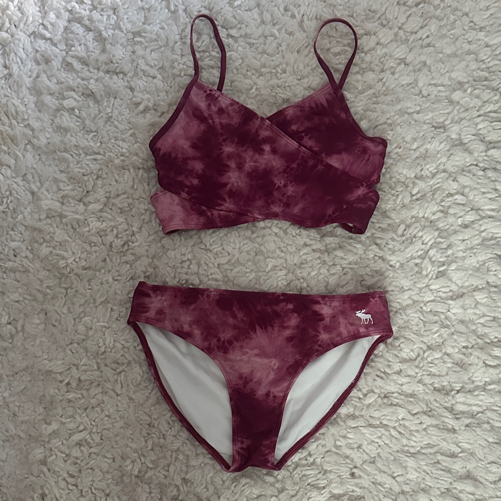 Abercrombie Kids Burgundy pink Tie-Dye Bikini